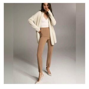Babaton Slim High-Rise Straight-Leg Pants in Camel Tan